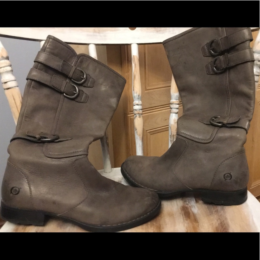 Born leather gray boots